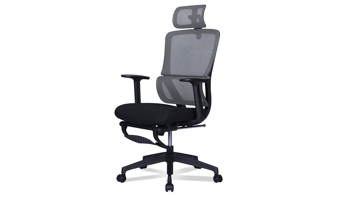 ‘Orsin’ High Back Office Chair With Footrest In Black Frame