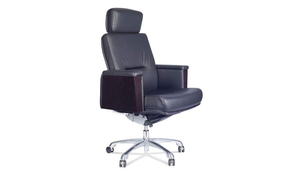 ‘Baron’ Leather Office Chair With Headrest