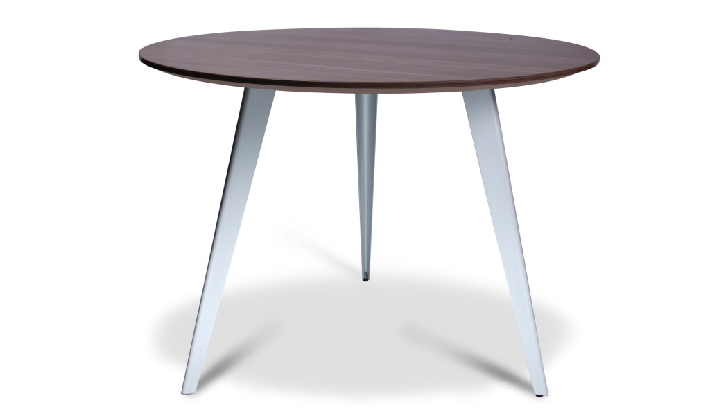 ‘Spark’ Round Meeting Table In Walnut Laminate