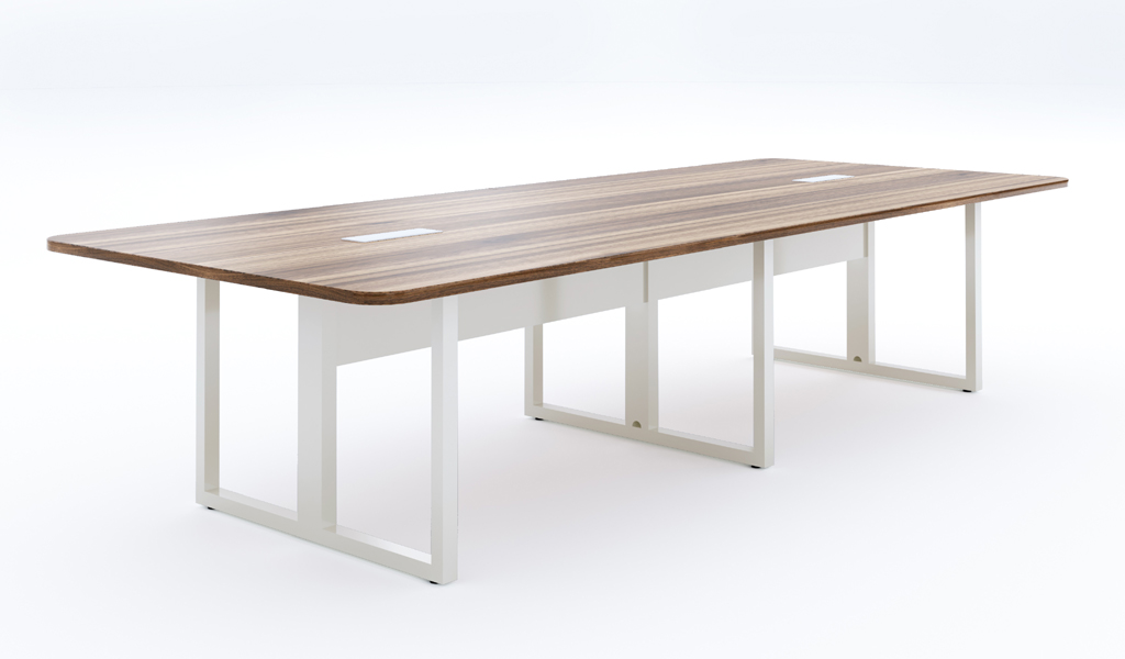 ‘Linz’ 12 Feet Meeting Table In Cass Walnut Laminate