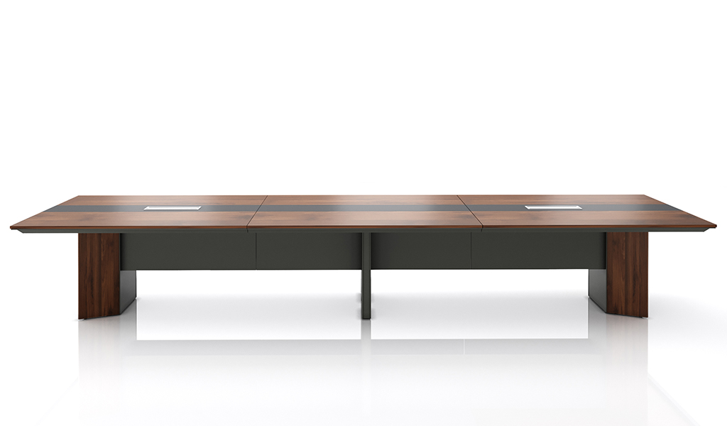 ‘Maxima’ 16 Feet Meeting Table in Leather & Wood