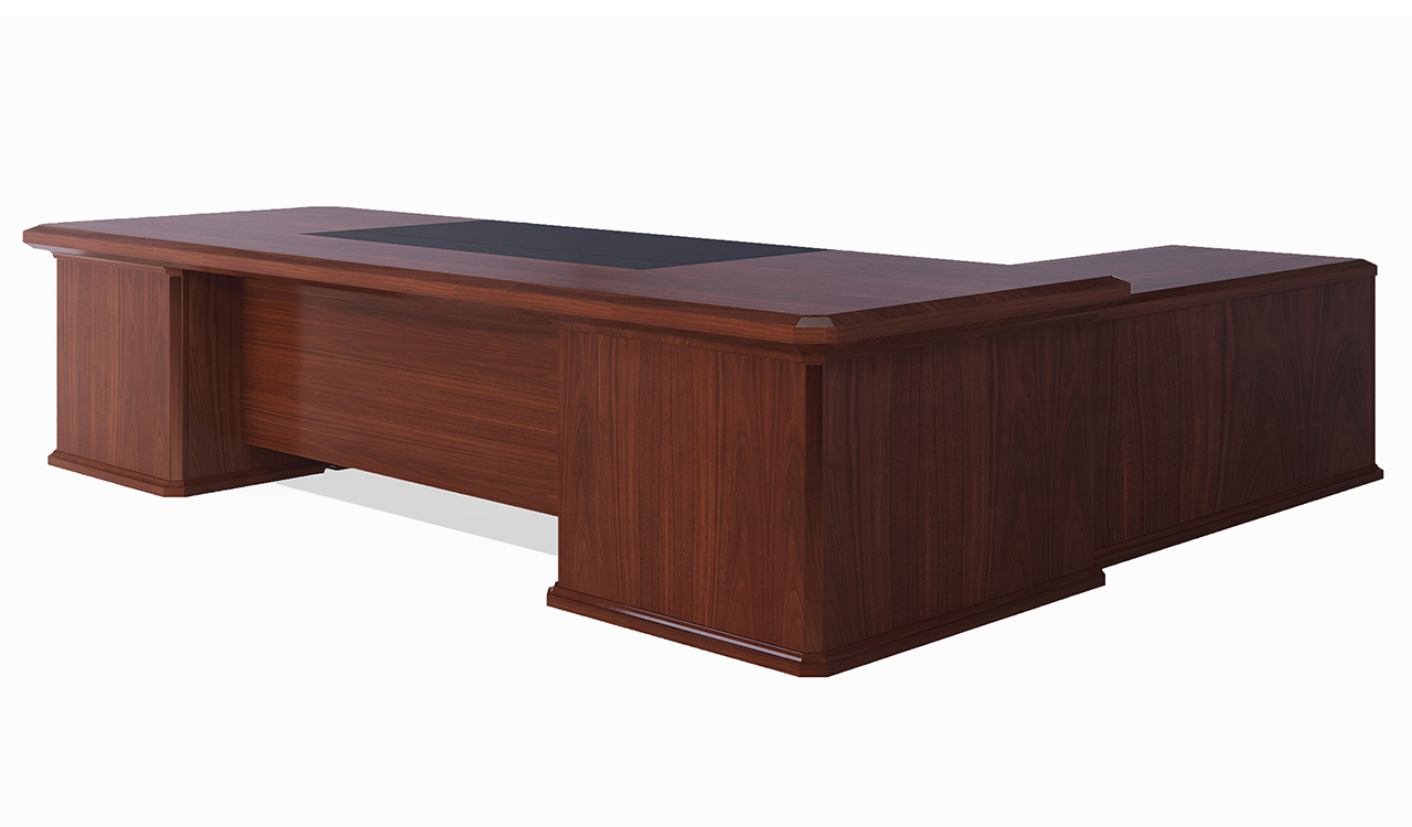 ‘Royale’ 9 Feet Classical Office Table In Sapele Veneer