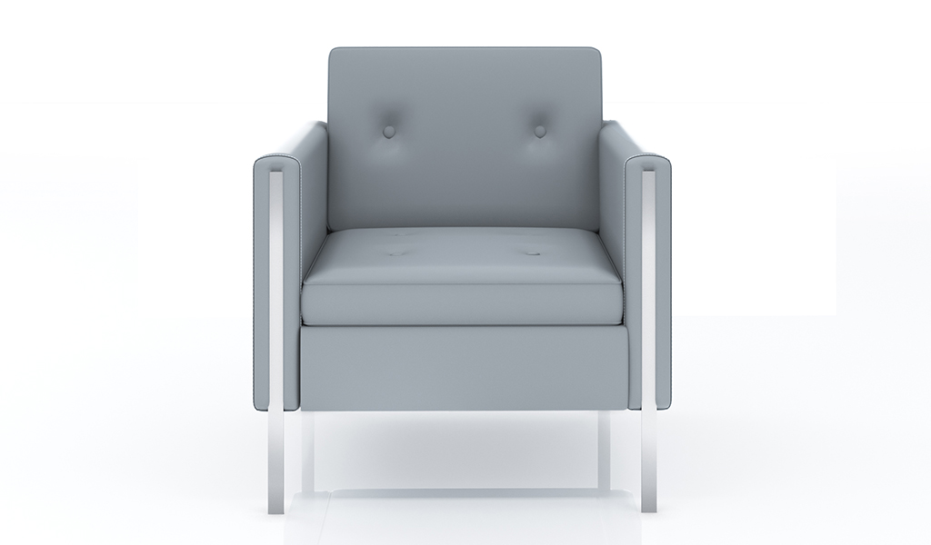 ‘Yugo’ One Seater Sofa In Gray PU Leather
