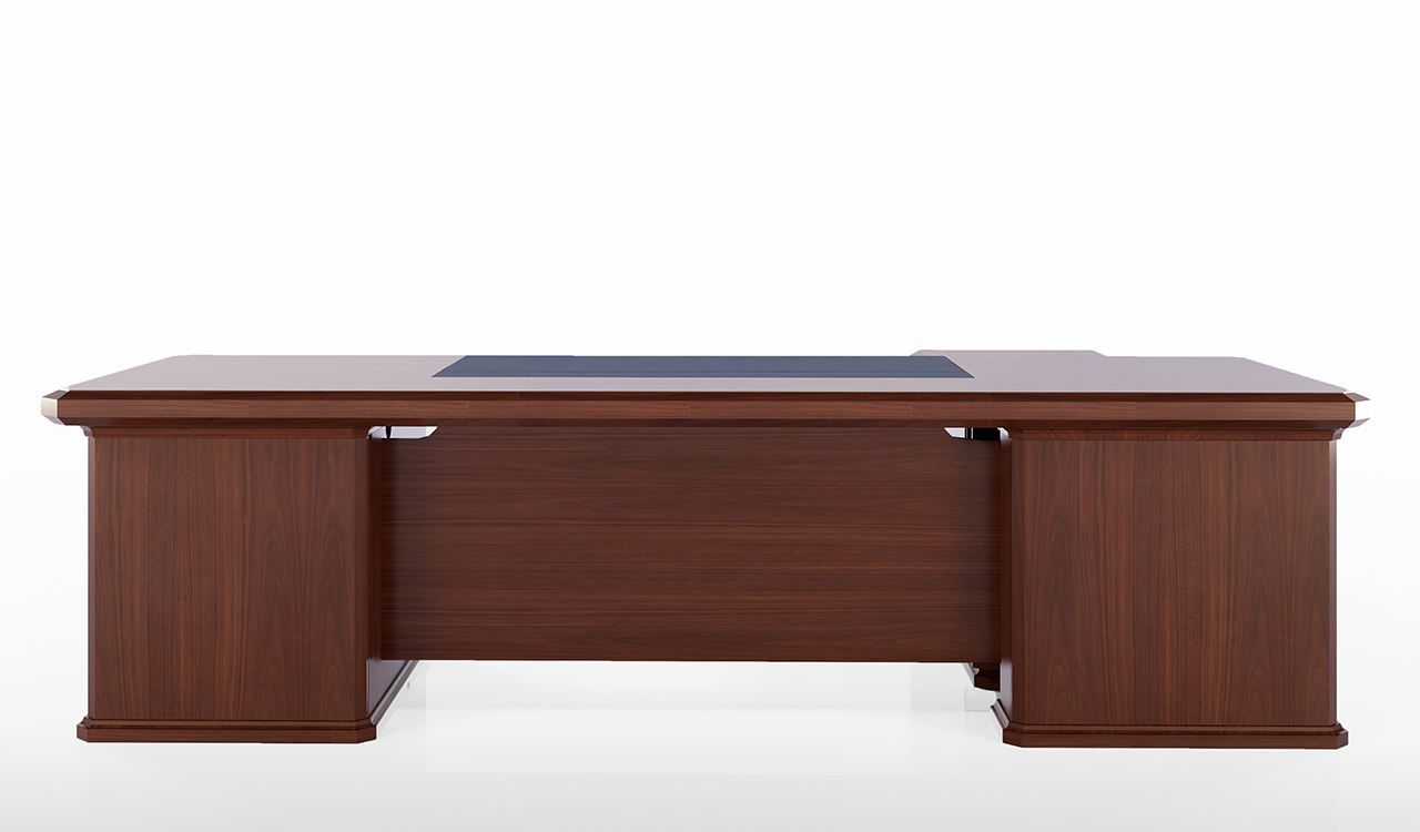 ‘Royale’ 8 Feet Classical Office Table In Sapele Veneer