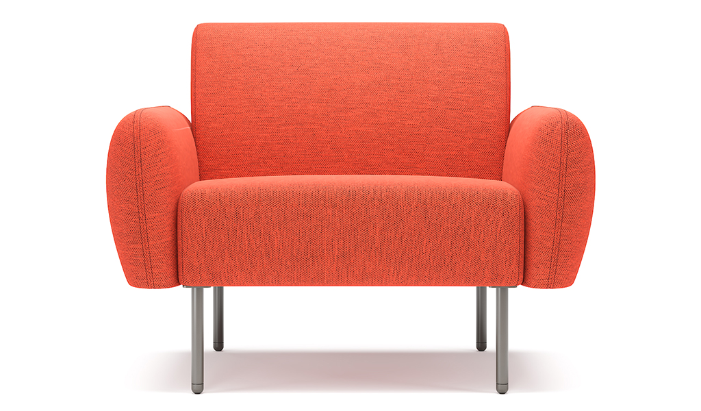 ‘Fleur-R’ Single Seater Sofa With Rounded Armrests