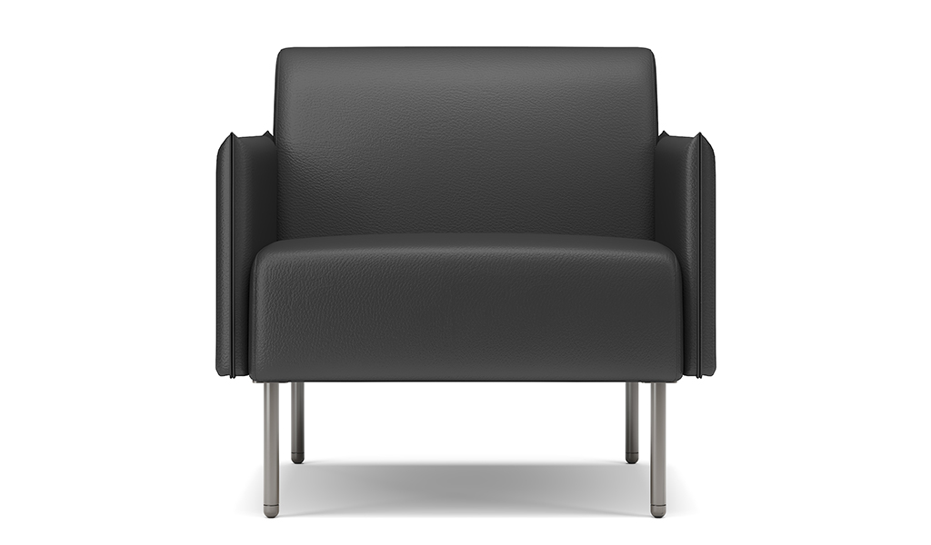 ‘Fleur-B’ One Seater Leather Sofa With Slim Armrests