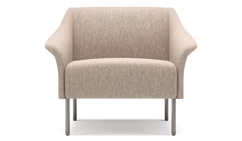 ‘Fleur-B’ One Seater Sofa With Curved  Armrests