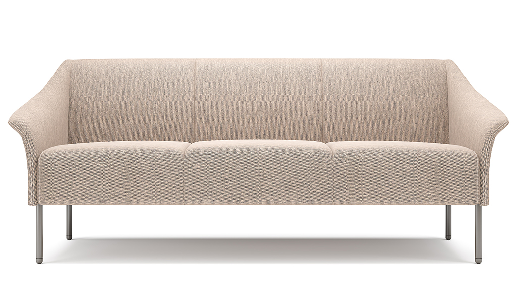 ‘Fleur-B’ Three Seater Sofa With Curved  Armrests