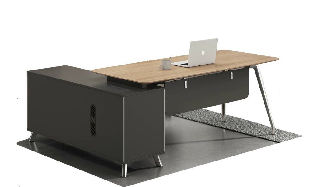 ‘Varna’ 6.5 Feet Office Desk With Side Cabinet