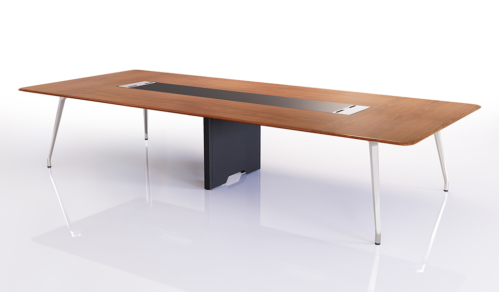 ‘Varna’ 13 Ft Meeting Table in Open Pore Walnut Veneer