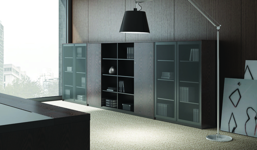 ‘Veta’ Filing Cabinet & Bookshelf In Veneer